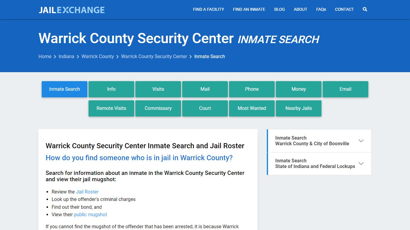 Warrick County Security Center Inmate Search - Jail Exchange