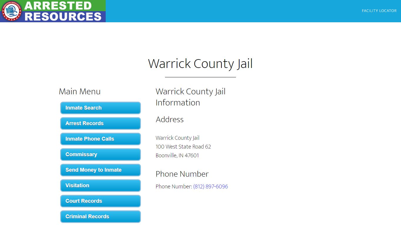 Warrick County Jail - Inmate Search - Boonville, IN - Arrested Resources